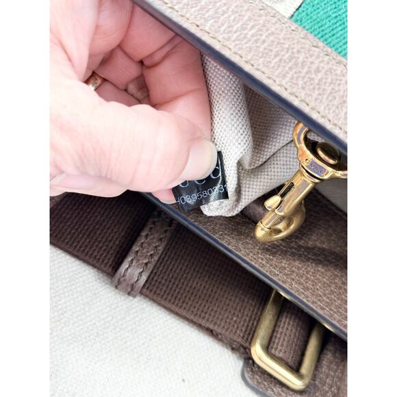 Gucci Ophidia Large Tote Bag Beige and Ebony GG Supreme Canvas with Leather Trim - Picture 14 of 16